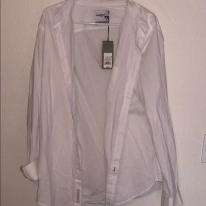 White Goodfellow Long Sleeve Button Down